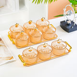 Maxbell Dried Fruit Snack Serving Plate Nut and Candy Serving Tray for Holiday Fruit 4 grid