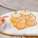 Maxbell Dried Fruit Snack Serving Plate Nut and Candy Serving Tray for Holiday Fruit 4 grid