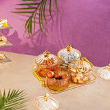 Maxbell Dried Fruit Snack Serving Plate Nut and Candy Serving Tray for Holiday Fruit 4 grid