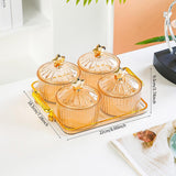 Maxbell Dried Fruit Snack Serving Plate Nut and Candy Serving Tray for Holiday Fruit 4 grid