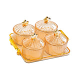 Maxbell Dried Fruit Snack Serving Plate Nut and Candy Serving Tray for Holiday Fruit 4 grid