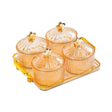 Maxbell Dried Fruit Snack Serving Plate Nut and Candy Serving Tray for Holiday Fruit 4 grid