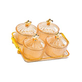 Maxbell Dried Fruit Snack Serving Plate Nut and Candy Serving Tray for Holiday Fruit 4 grid