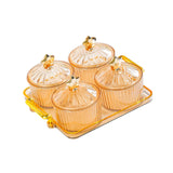 Maxbell Dried Fruit Snack Serving Plate Nut and Candy Serving Tray for Holiday Fruit 4 grid