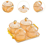 Maxbell Dried Fruit Snack Serving Plate Nut and Candy Serving Tray for Holiday Fruit 4 grid