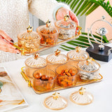 Maxbell Dried Fruit Snack Serving Plate Nut and Candy Serving Tray for Holiday Fruit 4 grid