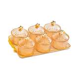 Maxbell Dried Fruit Snack Serving Plate Nut and Candy Serving Tray for Holiday Fruit 6 grid