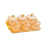 Maxbell Dried Fruit Snack Serving Plate Nut and Candy Serving Tray for Holiday Fruit 6 grid