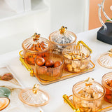 Maxbell Dried Fruit Snack Serving Plate Nut and Candy Serving Tray for Holiday Fruit 6 grid