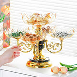 Maxbell Rotating Snack Serving Tray Fruit Bowl Fruit Plate for Cafe Home Living Room Yellow