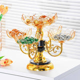 Maxbell Rotating Snack Serving Tray Fruit Bowl Fruit Plate for Cafe Home Living Room Yellow