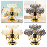 Maxbell Rotating Snack Serving Tray Fruit Bowl Fruit Plate for Cafe Home Living Room Yellow