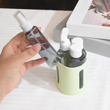 Maxbell 4 in 1 Travel Bottles Compact Travel Containers for Hair Conditioner Shampoo Round Green