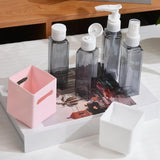 Maxbell 4 in 1 Travel Bottles Compact Travel Containers for Hair Conditioner Shampoo Square Pink