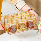 Maxbell Dry Fruit Tray with Lid Multipurpose Appetizer Tray for Party Holiday Snacks amber