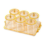 Maxbell Dry Fruit Tray with Lid Multipurpose Appetizer Tray for Party Holiday Snacks amber