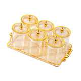 Maxbell Dry Fruit Tray with Lid Multipurpose Appetizer Tray for Party Holiday Snacks amber