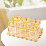 Maxbell Dry Fruit Tray with Lid Multipurpose Appetizer Tray for Party Holiday Snacks amber