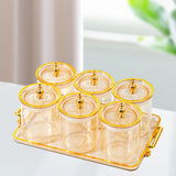 Maxbell Dry Fruit Tray with Lid Multipurpose Appetizer Tray for Party Holiday Snacks amber