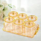 Maxbell Dry Fruit Tray with Lid Multipurpose Appetizer Tray for Party Holiday Snacks amber