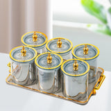 Maxbell Dry Fruit Tray with Lid Multipurpose Appetizer Tray for Party Holiday Snacks gray