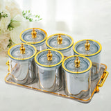 Maxbell Dry Fruit Tray with Lid Multipurpose Appetizer Tray for Party Holiday Snacks gray