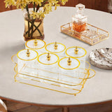 Maxbell Dried Fruit Snack Serving Plate Multipurpose for Living Room Fruit Seasoning Clear