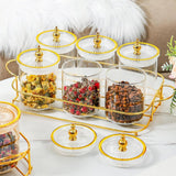 Maxbell Dried Fruit Snack Serving Plate Multipurpose for Living Room Fruit Seasoning Clear