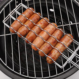 Maxbell Sausage Rack Grill Basket Grill Mesh Clip Holder for Grilling Fruits Seafood