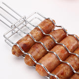 Maxbell Sausage Rack Grill Basket Grill Mesh Clip Holder for Grilling Fruits Seafood