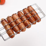 Maxbell Sausage Rack Grill Basket Grill Mesh Clip Holder for Grilling Fruits Seafood