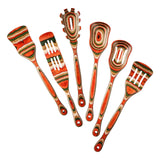 Maxbell 6Pcs Kitchen Utensils Set Comfortable Grip Serving Wooden Spoons for Cooking