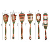 Maxbell 6Pcs Kitchen Utensils Set Comfortable Grip Serving Wooden Spoons for Cooking