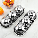 Maxbell Divided Condiment Seasoning Jar Snacks Dish for Cafe Bar Kitchen Dining Room Style A