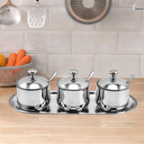 Maxbell Divided Condiment Seasoning Jar Snacks Dish for Cafe Bar Kitchen Dining Room Style A