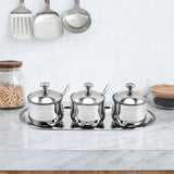 Maxbell Divided Condiment Seasoning Jar Snacks Dish for Cafe Bar Kitchen Dining Room Style A