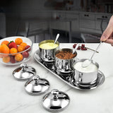 Maxbell Divided Condiment Seasoning Jar Snacks Dish for Cafe Bar Kitchen Dining Room Style A