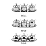 Maxbell Divided Condiment Seasoning Jar Snacks Dish for Cafe Bar Kitchen Dining Room Style A