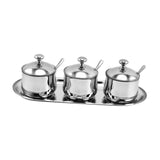 Maxbell Divided Condiment Seasoning Jar Snacks Dish for Cafe Bar Kitchen Dining Room Style A