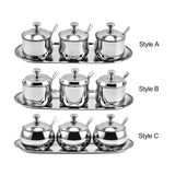 Maxbell Divided Condiment Seasoning Jar Snacks Dish for Cafe Bar Kitchen Dining Room Style A