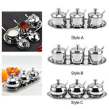 Maxbell Divided Condiment Seasoning Jar Snacks Dish for Cafe Bar Kitchen Dining Room Style A