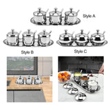 Maxbell Divided Condiment Seasoning Jar Snacks Dish for Cafe Bar Kitchen Dining Room Style A