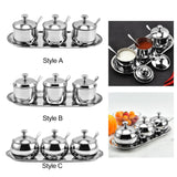 Maxbell Divided Condiment Seasoning Jar Snacks Dish for Cafe Bar Kitchen Dining Room Style A