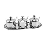 Maxbell Divided Condiment Seasoning Jar Snacks Dish for Cafe Bar Kitchen Dining Room Style A