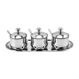 Maxbell Divided Condiment Seasoning Jar Snacks Dish for Cafe Bar Kitchen Dining Room Style A