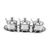 Maxbell Divided Condiment Seasoning Jar Snacks Dish for Cafe Bar Kitchen Dining Room Style A