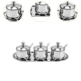 Maxbell Divided Condiment Seasoning Jar Snacks Dish for Cafe Bar Kitchen Dining Room Style A