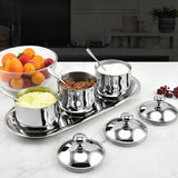 Maxbell Divided Condiment Seasoning Jar Snacks Dish for Cafe Bar Kitchen Dining Room Style A