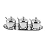 Maxbell Divided Condiment Seasoning Jar Snacks Dish for Cafe Bar Kitchen Dining Room Style B