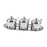 Maxbell Divided Condiment Seasoning Jar Snacks Dish for Cafe Bar Kitchen Dining Room Style B